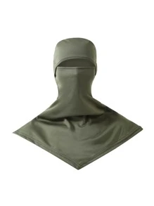 Solid Color Outdoor Headwear For Men & Women, Suitable For Cycling, Rock Climbing, Fishing, With Sun Protection, Dust Resistance, Breathable, Quick-Drying & Sweat Absorption Functions, Including Headband, Balaclava, Mask Hat - Army Green - View 10