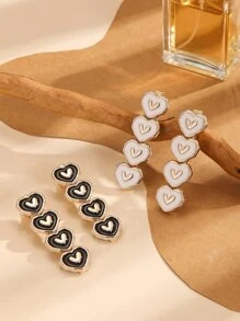 4 piezas Horquilla con adorno de corazón - Multicolor - Ver 1