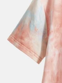 SHEIN Young Boys' Casual Comfortable Tie-Dye Pattern Short Sleeve Top - Multicolor - View 4