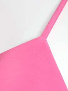 SHEIN Unity Women's Solid Color Spaghetti Strap Casual Short Mini Dress, Suitable For Leisure & Vacation