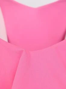 SHEIN Unity Women's Solid Color Spaghetti Strap Casual Short Mini Dress, Suitable For Leisure & Vacation