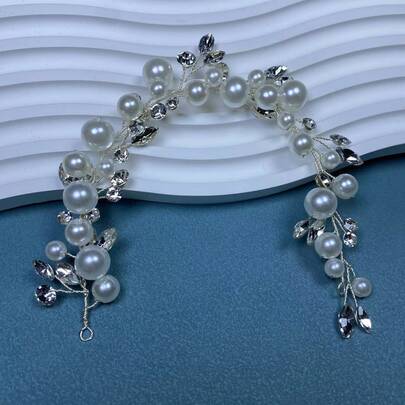 Rhinestone & Faux Pearl Decor Bridal Headwear