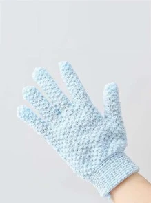 1pc Solid Color Bath Glove - Blue - View 2