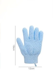 1pc Solid Color Bath Glove - Blue - View 3