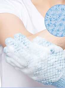 1pc Solid Color Bath Glove - Blue - View 5