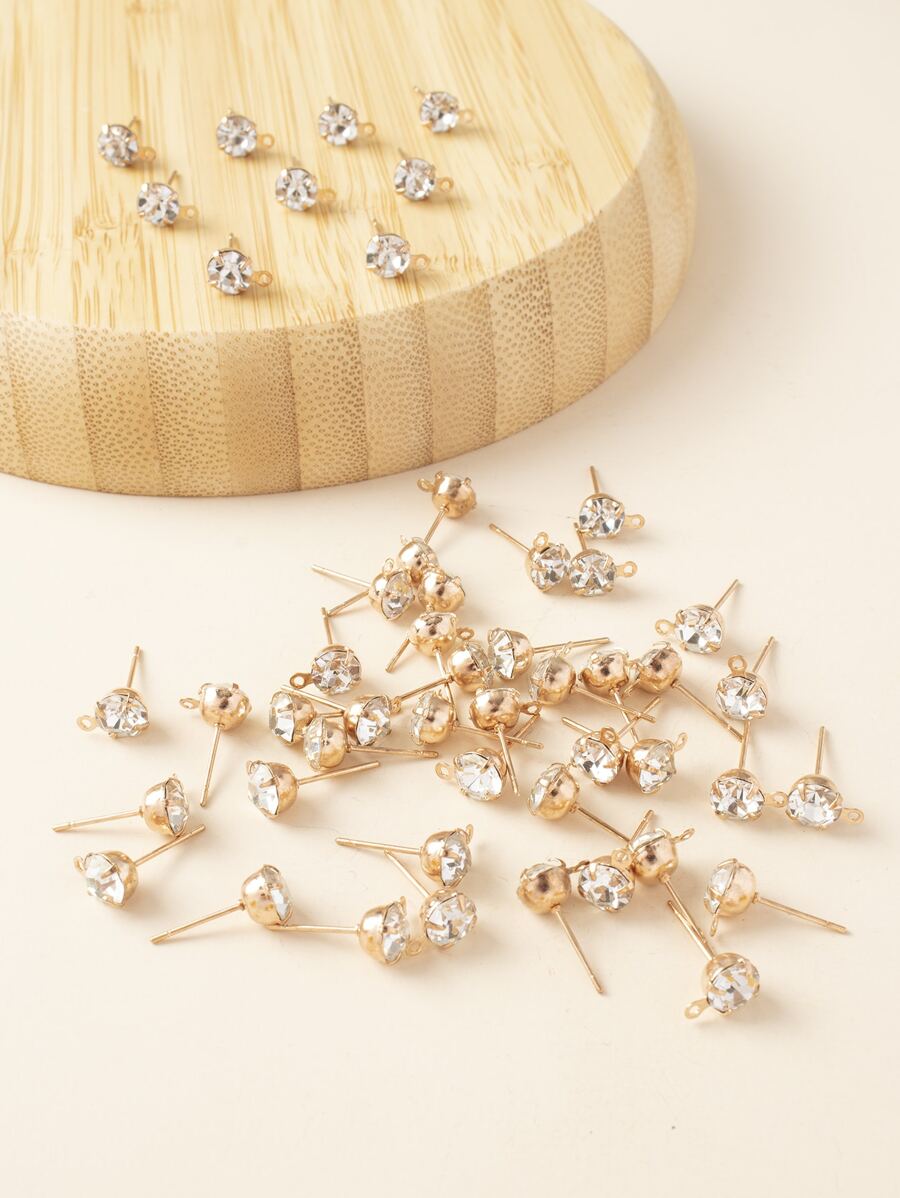 50pcs/set Rhinestone DIY Earrings Accessory - Yellow Gold - View 1