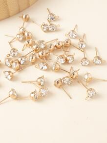 50pcs/set Rhinestone DIY Earrings Accessory - Yellow Gold - View 2