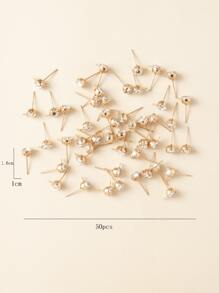 50pcs/set Rhinestone DIY Earrings Accessory - Yellow Gold - View 3