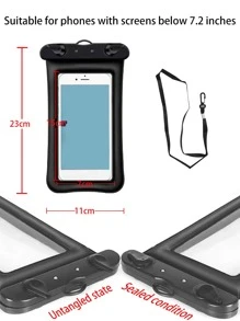 1 pieza Bolso de celular impermeable - Negro - Ver 5