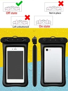 1 pieza Bolso de celular impermeable - Negro - Ver 6