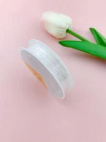 1卷水晶串珠燈芯絨水晶彈性細繩DIY首飾配件 - 無色 - 查看 2