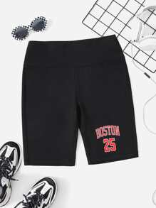 SHEIN Coolane 字母圖案騎行褲