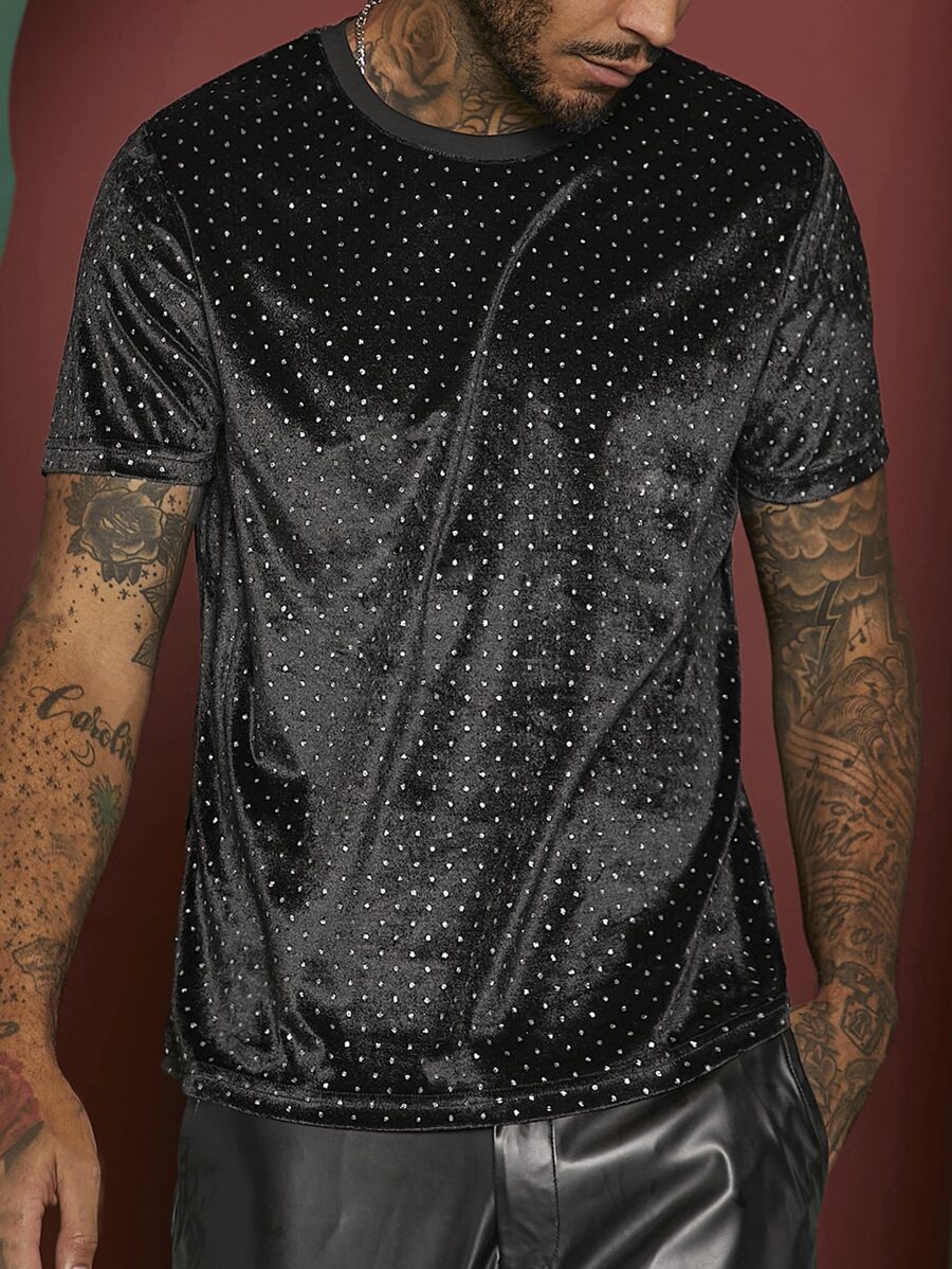 Manfinity Men Polka Dot Tee - Black - View 1