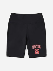 SHEIN Coolane 字母圖案騎行褲