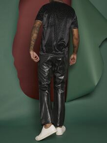 Manfinity Men Polka Dot Tee - Black - View 4