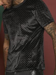 Manfinity Men Polka Dot Tee - Black - View 5