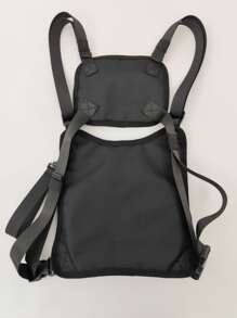 Bolso minimalista para hombre con aparejo en el pecho - Negro - Ver 3