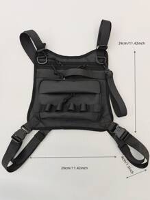 Bolso minimalista para hombre con aparejo en el pecho - Negro - Ver 6