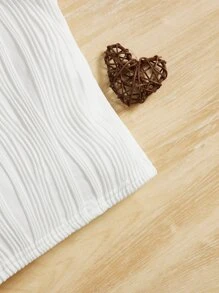 SHEIN Teen Girls Mock Neck Ruffle Trim Top - White - View 4