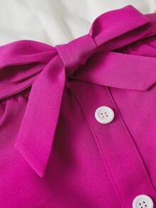 SHEIN 女孩字母圖案T恤和腰帶半身裙 - 彩色 - 查看 4