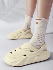 Men Hollow Out Vented Clogs EVA Slingback Clogs Beige - Beige - View 2