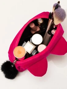 1个玫瑰红猫形白色睫毛毛绒便携化妆包，适合女性和女孩，化妆包、化妆袋、护肤包、洗漱包、收纳袋，旅行必备、邮轮必备、宿舍必备，婚礼伴娘礼物、妈妈礼物、生日礼物、送给朋友和老师的礼物，家居装饰，浴室客厅床边收纳整理包，珠宝收纳包，化妆包，化妆包，圣诞礼物，收纳袋，手拿包/小手提包，化妆品收纳包，化妆刷收纳袋，迷你收纳袋，大容量收纳袋