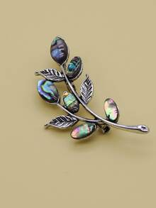 Broche con diseño de hoja - Multicolor - Ver 3