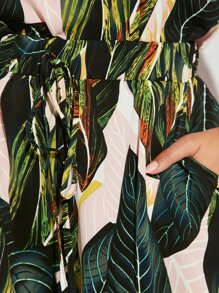 SHEIN VCAY Bộ đồ hai mảnh nữ Thắt nút Túi Nhiệt đới Boho - Nhiều màu - Xem 5