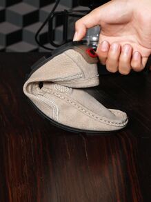 Men Stitched Detail Driving Shoes Round Toe Loafers Beige - Beige - View 4