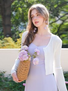 1入組素色前紐扣開襟衫 - 白色 - 查看 5