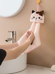 1 pieza Toallita gato de dibujos animados con bordado - Multicolor - Ver 1