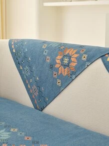 1入組幾何樣式沙發巾 - 藍色 - 查看 4