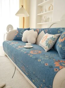 1入組幾何樣式沙發巾 - 藍色 - 查看 6