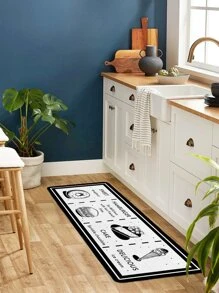 1 pieza Alfombra con estampado de dónuts y letra cocina - Multicolor - Ver 4