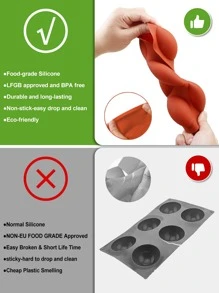 SHEIN Basic living 1 pieza Molde de hornear de silicona - Rojo - Ver 4