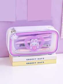 1pc Cartoon Rabbit Decor Pencil Bag - Multicolor - View 1