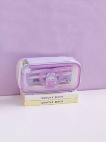 1pc Cartoon Rabbit Decor Pencil Bag - Multicolor - View 3