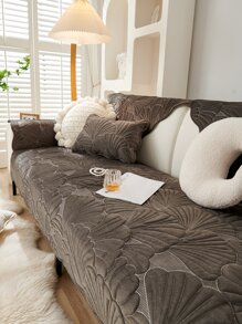 1pc Shell Quilted Sofa Cushion Cover - Dark Grey - View 1