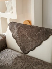 1pc Shell Quilted Sofa Cushion Cover - Dark Grey - View 5