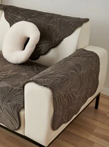 1pc Shell Quilted Sofa Cushion Cover - Dark Grey - View 6