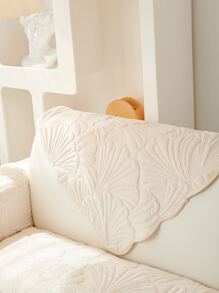 1 khăn sofa họa tiết chiếc lá - Màu be - Xem 3