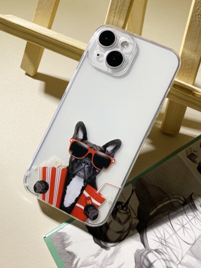 1pc Transparent Tpu Cellphone Case With Cool Fries Dog Design, All-Inclusive, Anti-Fall, Compatible With Iphone 13 14 15 Pro Max, 11 12 Pro Max, X/Xs/Xr/Xs Max/7/8/Plus/13 Mini/12 Mini/12 Pro, Personalized, Fashionable, Suitable For Men, Women, Couples, And Ins Style