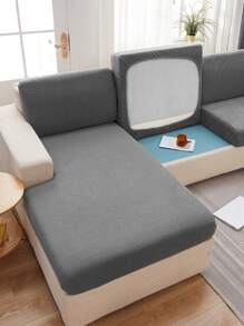 1入組素色沙發坐墊現代滌綸沙發墊套 - 淺灰色 - 查看 1