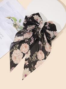 印花蝴蝶結裝飾彈簧夾 - 彩色 - 查看 2