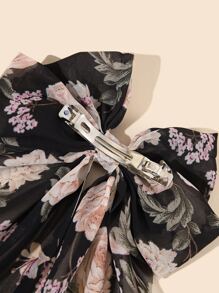 印花蝴蝶結裝飾彈簧夾 - 彩色 - 查看 3