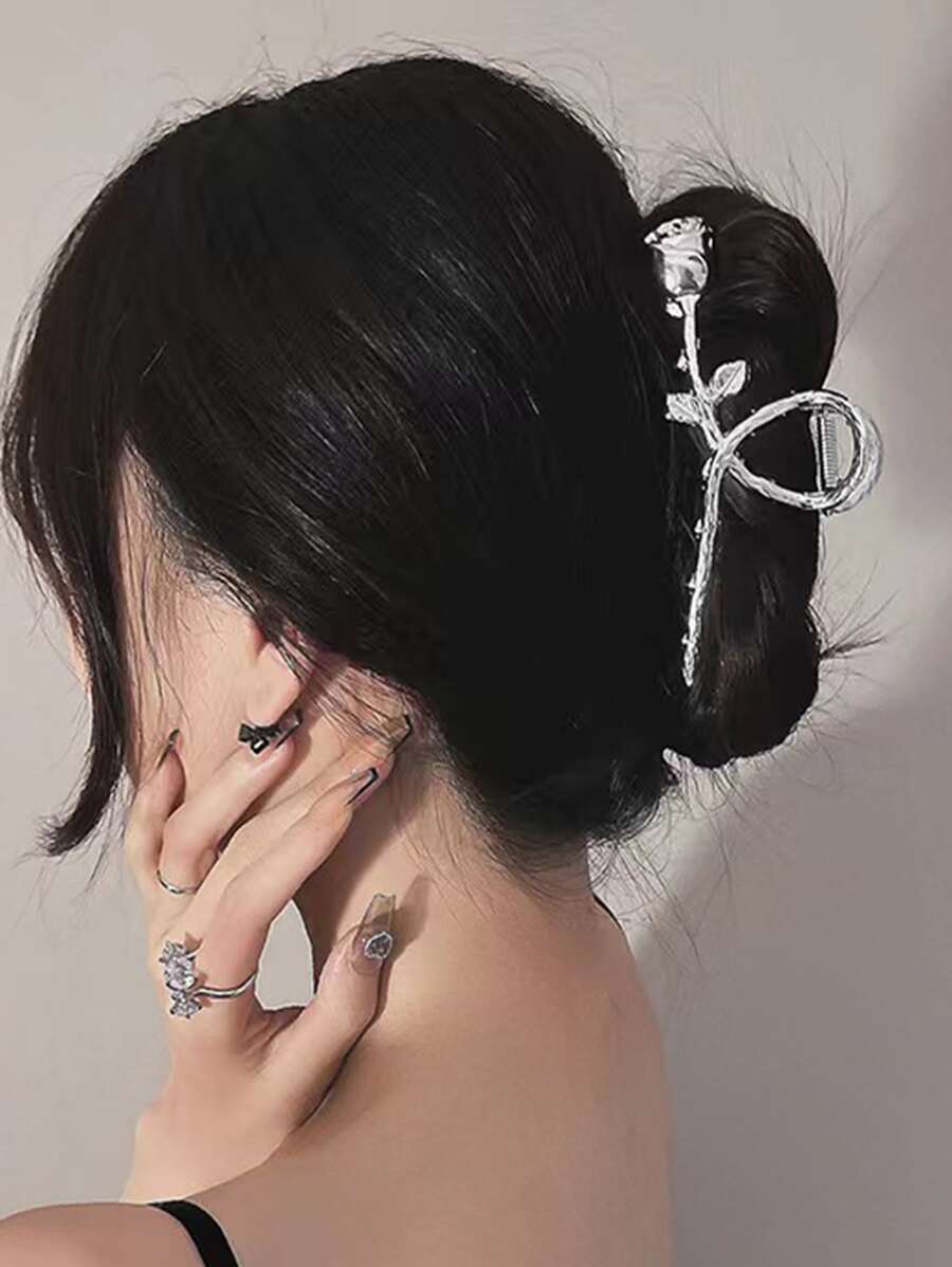 Vuốt tóc thiết kế hoa - Bạc - Xem 1