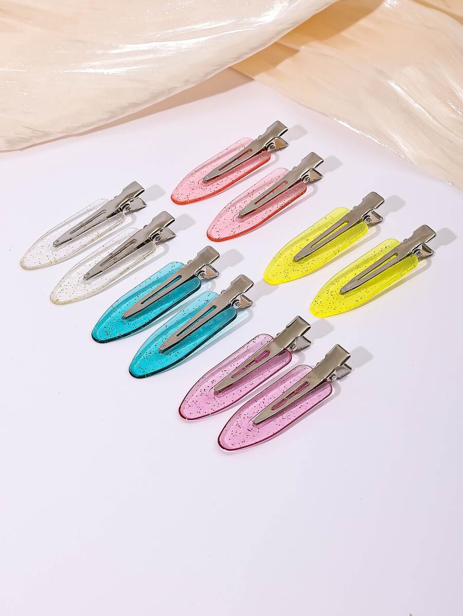 10pcs Glitter Hair Clip - Multicolor - View 1