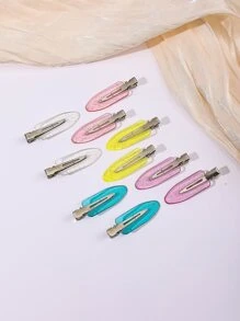 10pcs Glitter Hair Clip - Multicolor - View 5