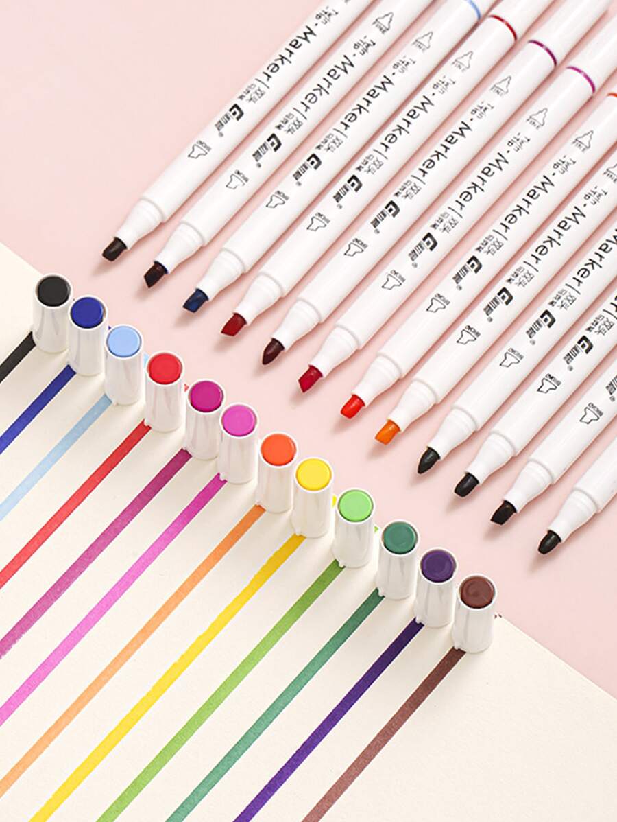 12 cái Bút đánh dấu màu hỗn hợp - Nhiều màu - Xem 1