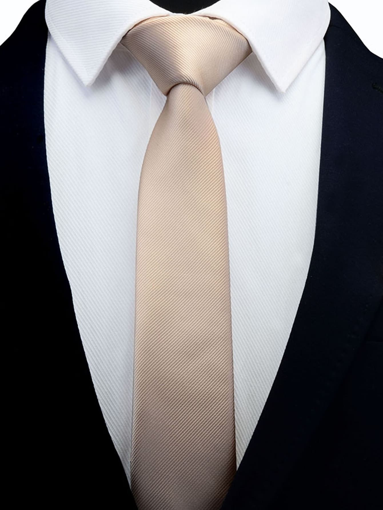Corbata sólida para hombres para uso en bodas y negocios, decoración casual para hombres - Champán - Ver 1